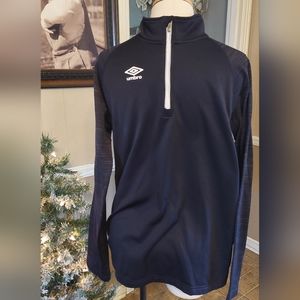 SZ XL (18) UMBRO 1/4 ZIP PULLOVER LONG SLEEVE SHIRT